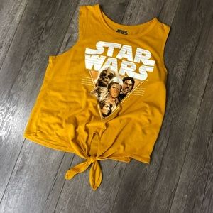 Fifth Sun Tops - Star Wars yellow tie front tank M Fifth Sun Tops - Star Wars yellow tie front tank M